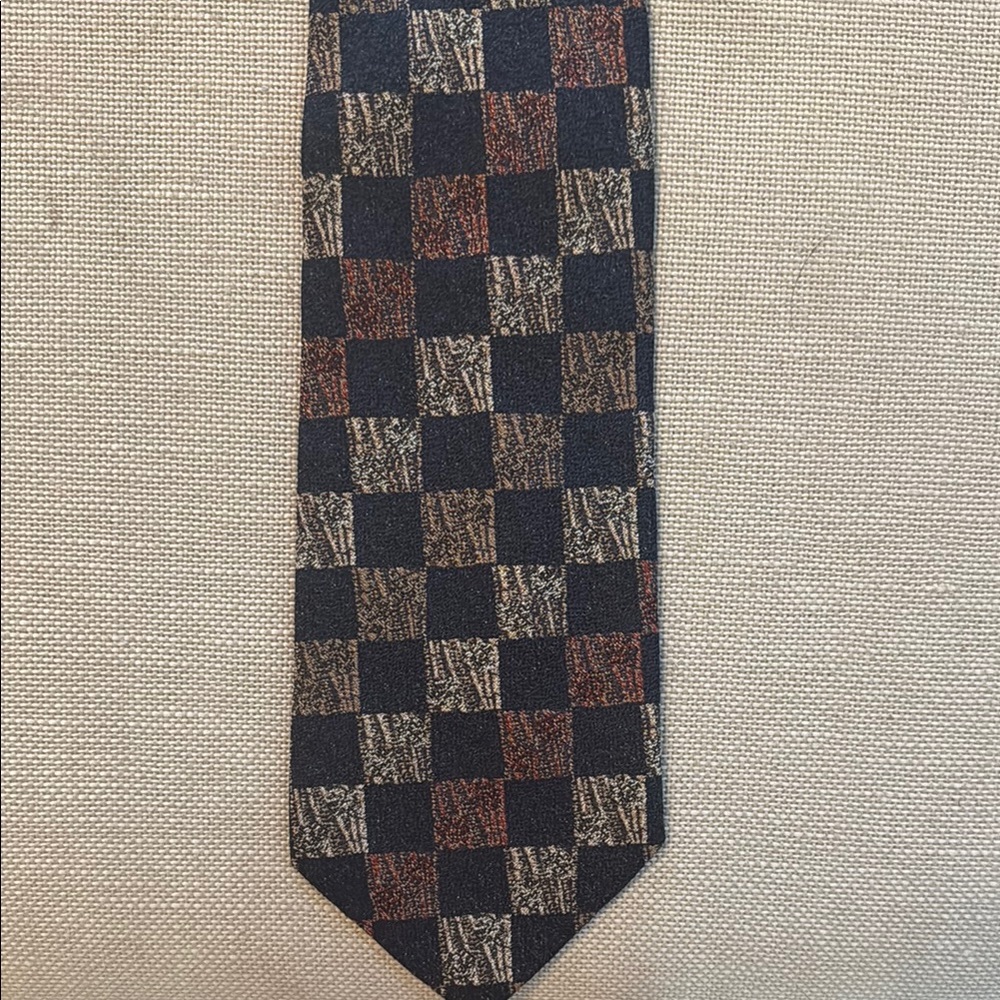 Classic Black and Brown Checkered Tie